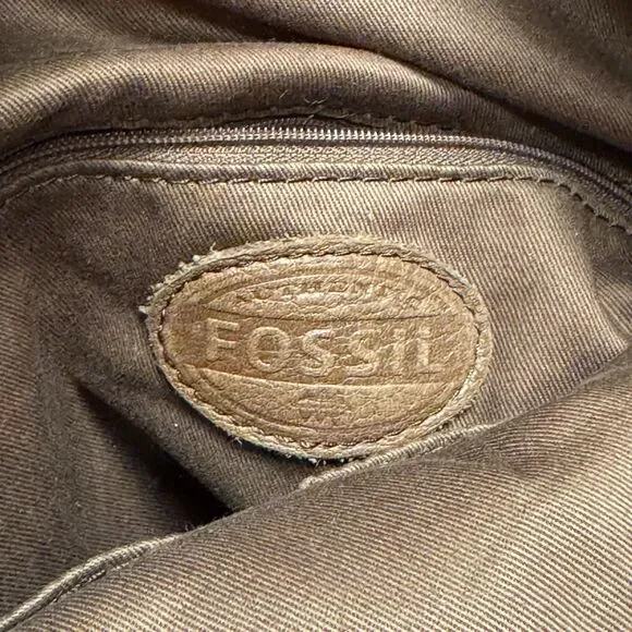 Fossil Erin Foldover Tote Shoulder Crossbody Bag Satchel Hobo Leather - Picture 15 of 16